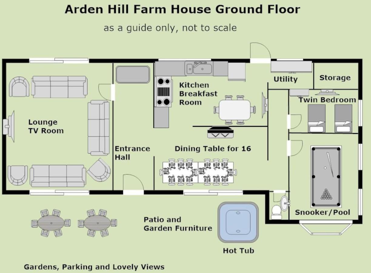 Arden Hill Farmhouse - Hot Tub, Snooker Table, Sleeps 16 Stratford-upon-Avon Exterior foto